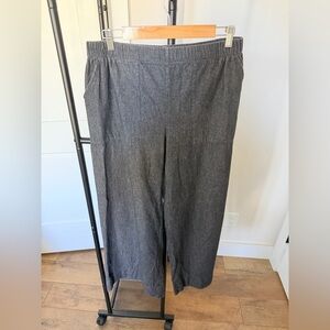 Women’s Charcoal Wide-Leg Pants - Elastic Waist